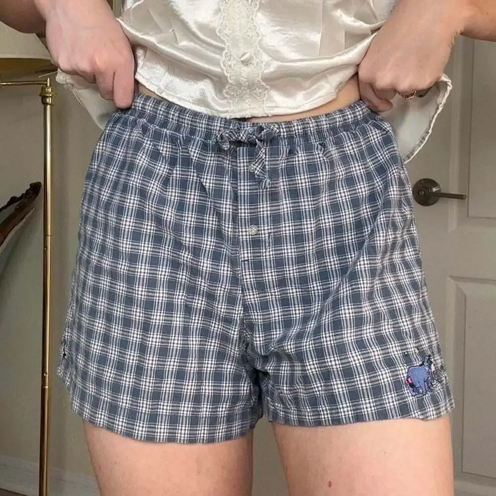 Disney Store Eeyore Plaid Lounge Shorts - Picture 3 of 7